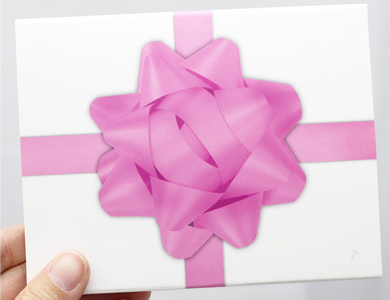 SilverTowne Natural Kraft Paper Gift Box with Light Pink Bow Box Sleeve